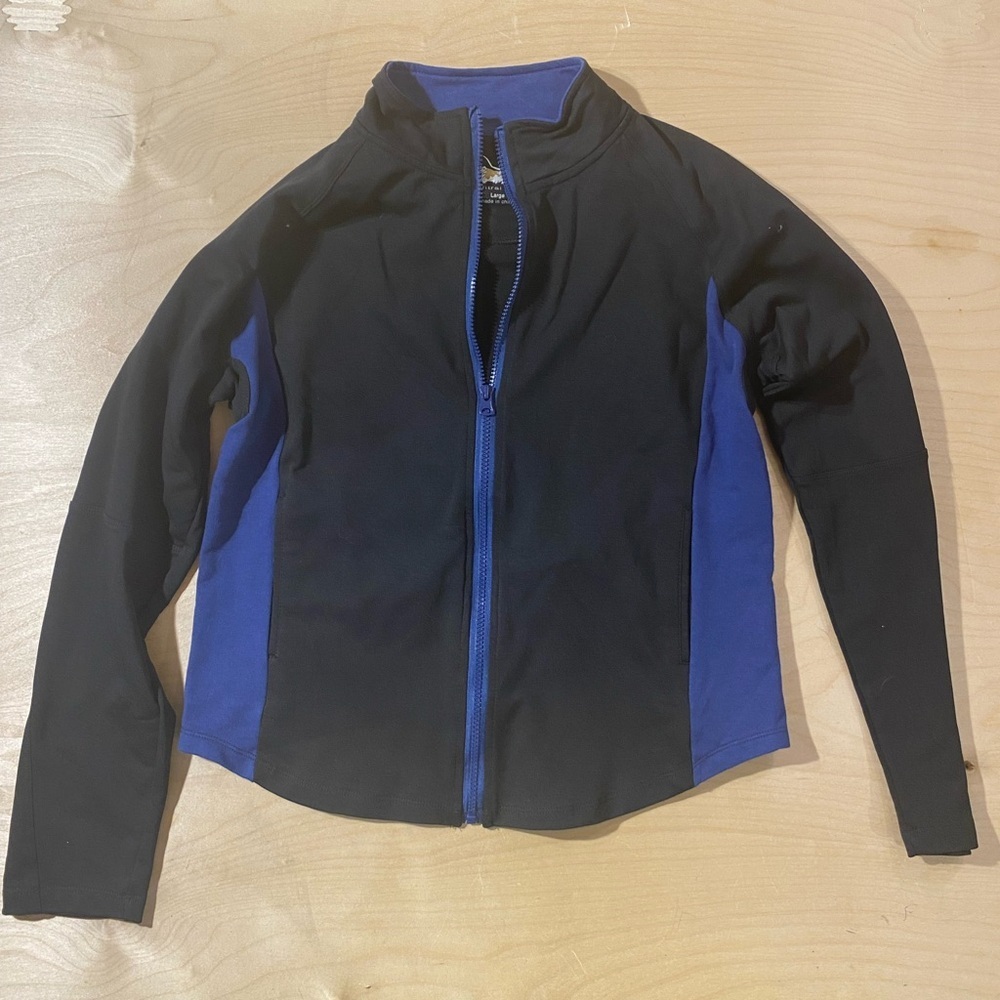 Central Park Black and Blue Zip-Up Jacket Large (QS)